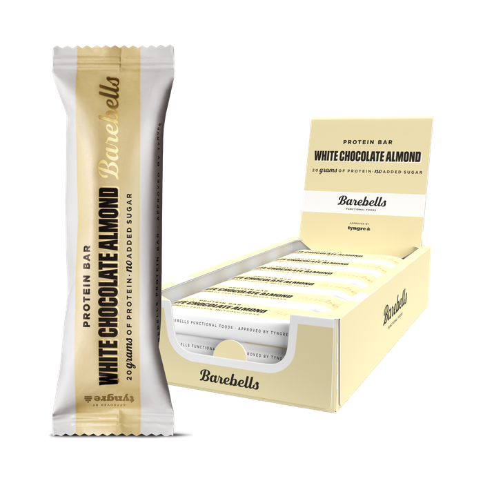 Barebells White Chocolate Almond 12-pack, Proteinbars
