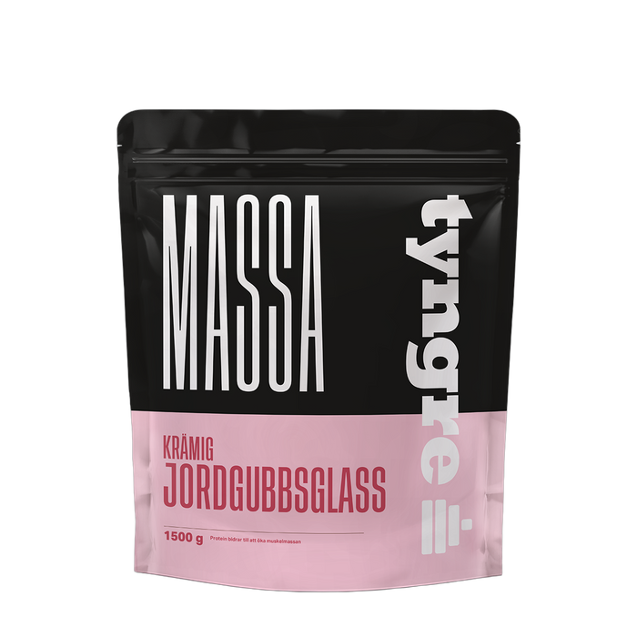 Tyngre Tyngre Massa Krämig Jordgubbsglass 1500g, Gainer 1500g, Kolhydratspulver