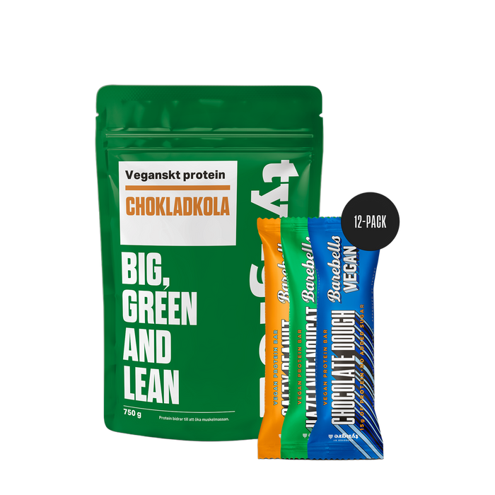 Tyngre x Barebells Veganpaket 1st x 750g proteinpulver + 12 x 55g proteinbars