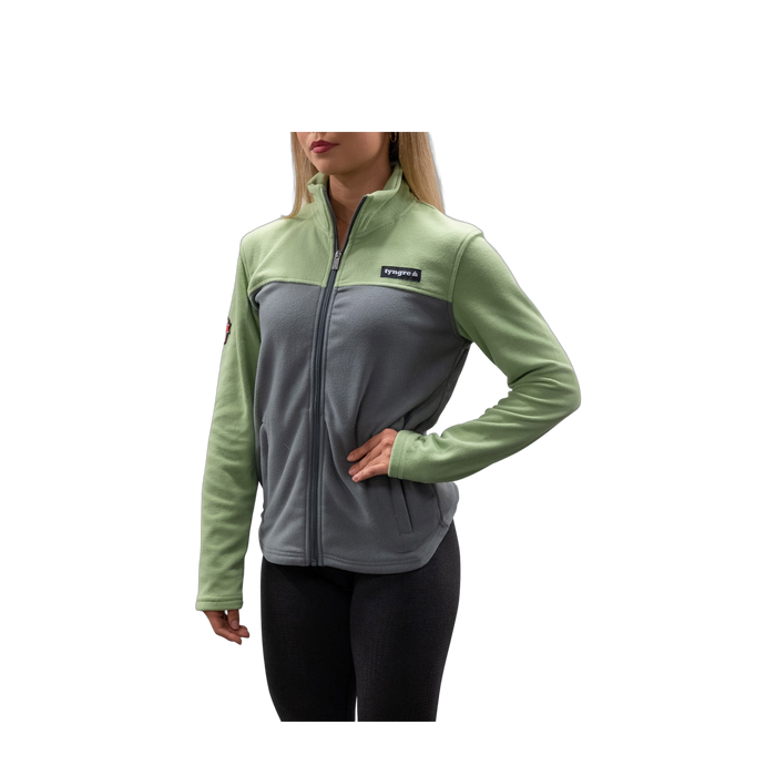 Fleece Jacket Womens Grey/Green L