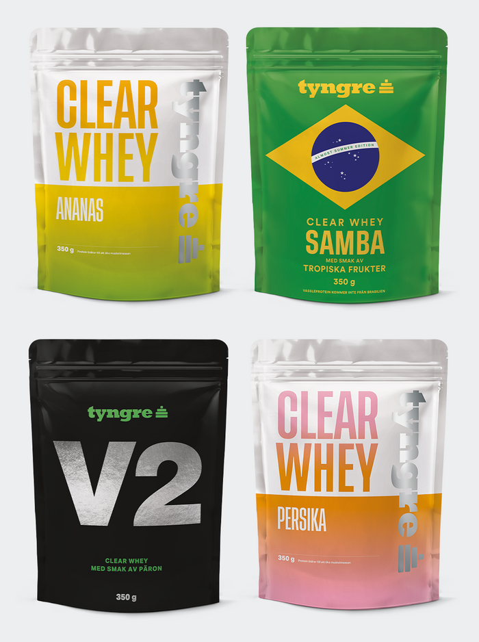 Tyngre Clear Whey Mix&Match/Paketpris 4st x 3