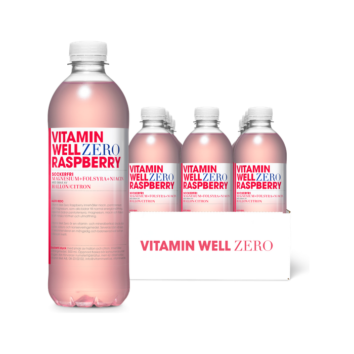 Vitamin Well Zero Raspberry 12-pack, Sockerfri Vitamindryck