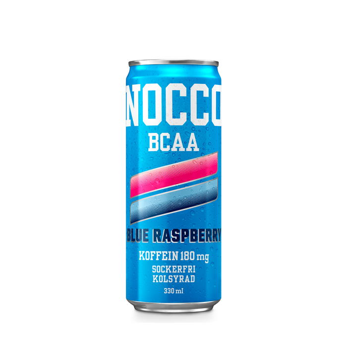 NOCCO Blue Raspberry 330 ml, 180mg koffein - BCAA - sockerfri funktionsdryck