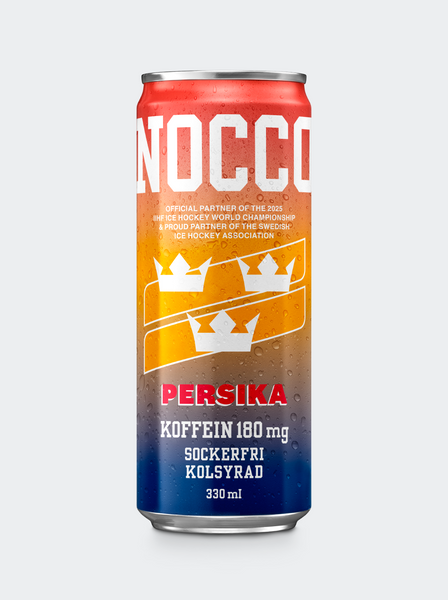 NOCCO Persika 330 ml 180mg koffein – BCAA – sockerfri funktionsdryck