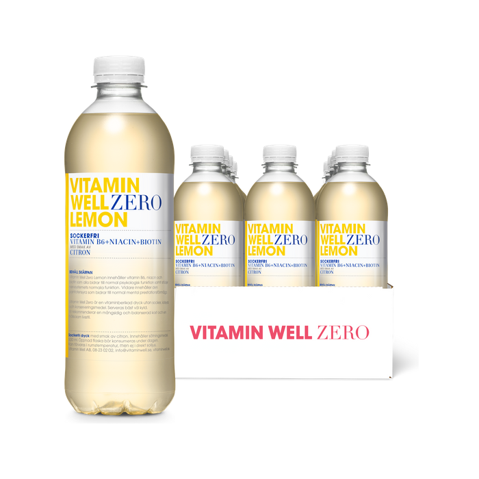 Vitamin Well Zero Lemon 12-pack, Sockerfri Vitamindryck