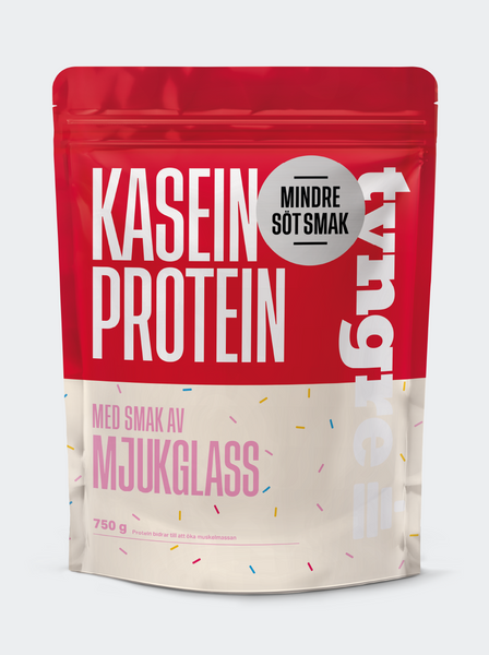 Tyngre Kasein Mjukglass Mindre Söt Smak 750g, Proteinpulver