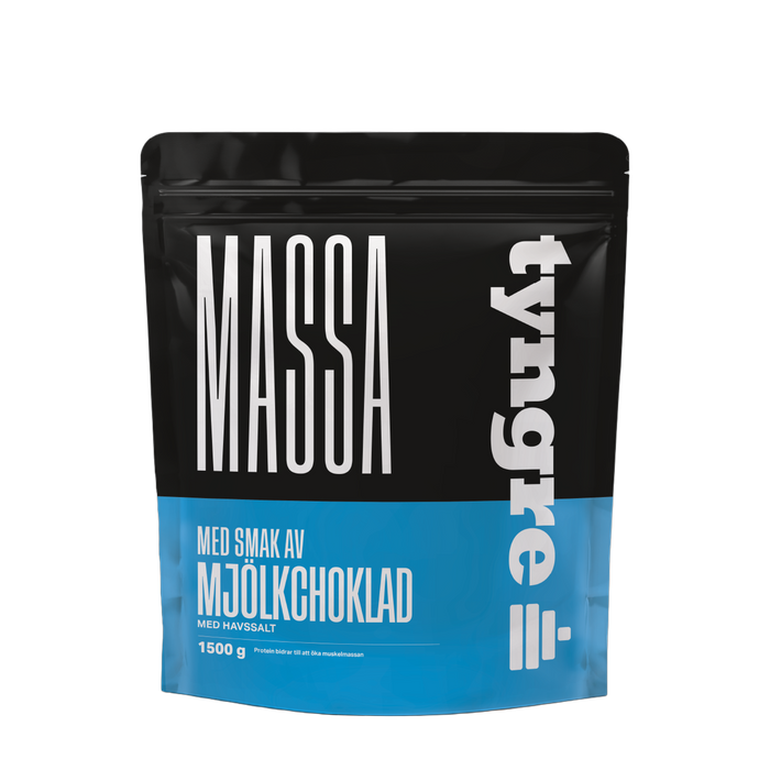 Tyngre Tyngre Massa Mjölkchoklad med havssalt 1500g, Proteinpulver 1500g, Kolhydratspulver
