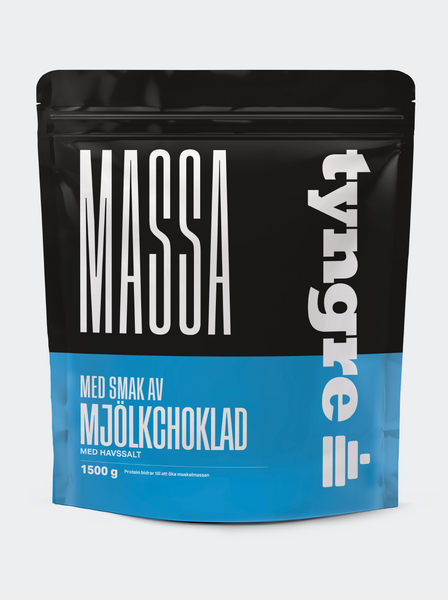Tyngre Tyngre Massa Mjölkchoklad med havssalt 1500g, Proteinpulver 1500g, Kolhydratspulver