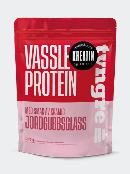 Tyngre Vassle & Kreatin Jordgubbsglass 900g, Proteinpulver