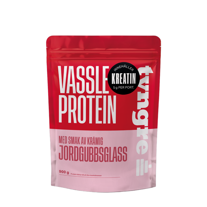 Tyngre Vassle & Kreatin Jordgubbsglass 900g, Proteinpulver
