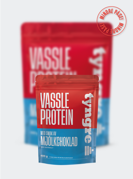 Tyngre Vassle Mjölkchoklad med havssalt 400g, Proteinpulver