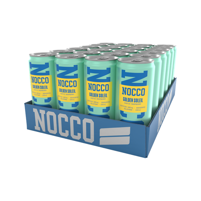 NOCCO Golden Soleil 24-pack, 180mg koffein - BCAA - sockerfri funktionsdryck