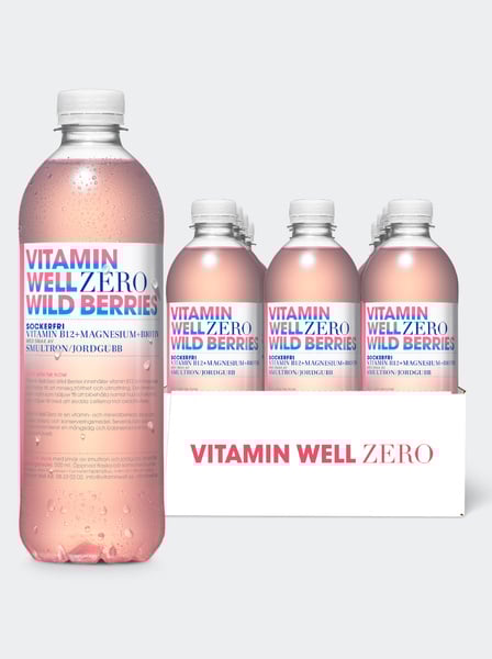 Vitamin Well Zero Wild Berries 12-pack, Sockerfri Vitamindryck