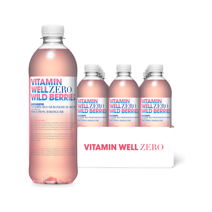 Vitamin Well Zero Wild Berries 12-pack, Sockerfri Vitamindryck