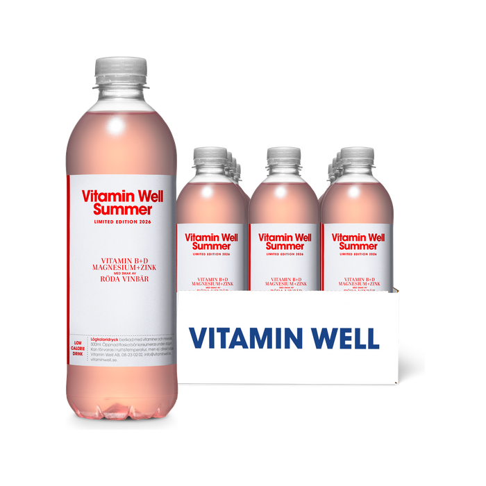 Vitamin Well Röda Vinbär 12-pack, Vitamindryck