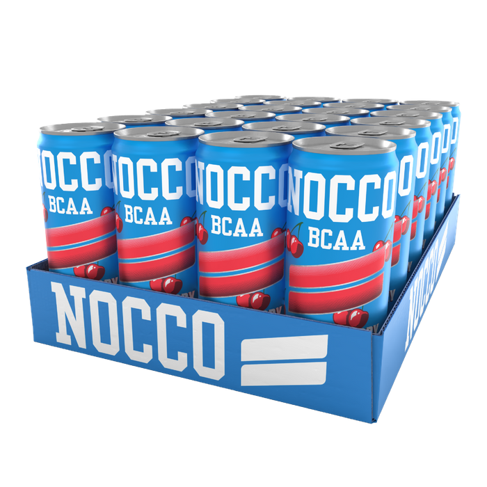 NOCCO Cherry Berry 24-pack, 180mg koffein - BCAA - sockerfri funktionsdryck