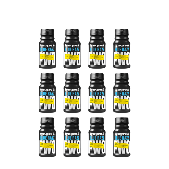 Tyngre PWO Shot Blue Raspberry 12-pack, Pre w